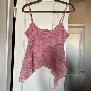 Pink Floral Lace Camisole